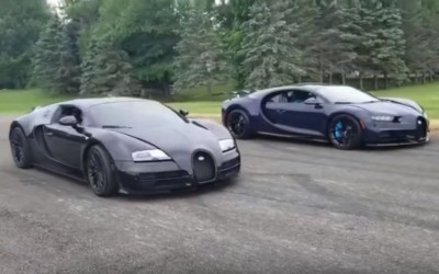 Bugatti Chiron vs Bugatti Veyron SS (video)