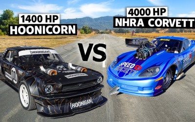 Η 14χρονη κόρη του Ken Block με το Hoonicorn των 1.400 ίππων κόντρα σε μία Corvette 4.000 ίππων [Video]