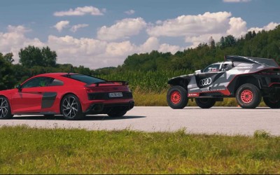 Δείτε αυτή την κόντρα - Audi R8 τα βάζει με αγωνιστικό του Dakar [Video]