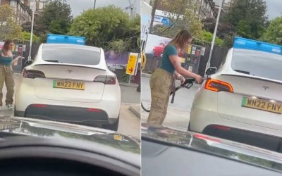 Έψαχνε την τάπα να βάλει βενζίνη στο Tesla – Πώς τη δικαιολόγησε ο Musk [video]