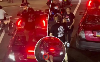 Η πιο γενναία μαμά: Τα έβαλε με μηχανόβιο που έσπασε το αυτοκίνητό της [video]