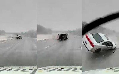 Ασθενοφόρο γλυτώνει στο… παρά ένα τη σύγκρουση [video] 