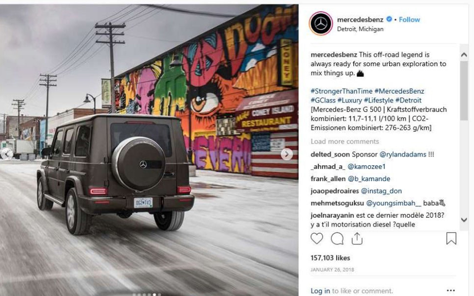 Η Mercedes-Benz USA κατέβασε αυτές τις εικόνες από το instagram