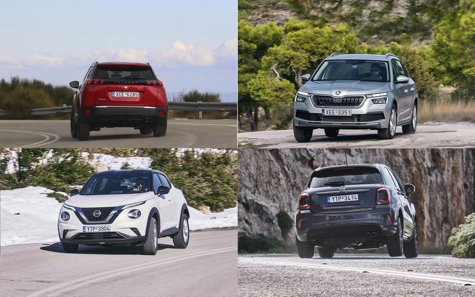 Δοκιμή 4 νέα B-SUV: 500X, Juke, 2008, Kamiq