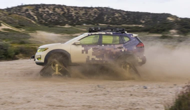 Ένα άγριο Nissan X-Trail με ερπύστριες