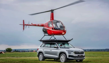Ελικόπτερο προσγειώθηκε πάνω στο SUV της Skoda (video)