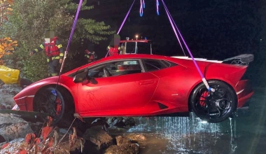 Οδηγός έκανε βουτιά σε λίμνη με τη Lamborghini του! 