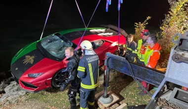 Οδηγός έκανε βουτιά σε λίμνη με τη Lamborghini του! 