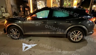 Λάρισα: Διπλό τρακάρισμα - Πώς μια κολώνα «έσωσε» μια καφετέρια