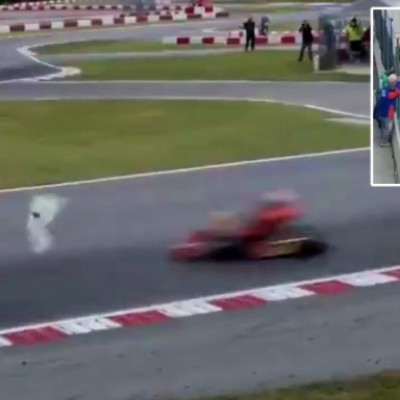 Εικόνες ντροπής: Πέταξε προφυλακτήρα σε αντίπαλό του σε αγώνα kart! [Video]
