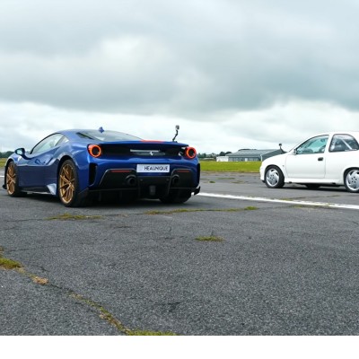 Μπορεί ένα φτιαγμένο Corsa 1.200 ίππων να κοντράρει την Ferrari Pista; [Video]