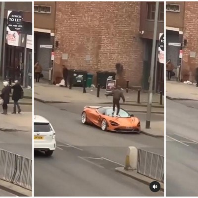 Video: Πήδηξε πάνω στη McLaren και άρχισε να την πατάει!