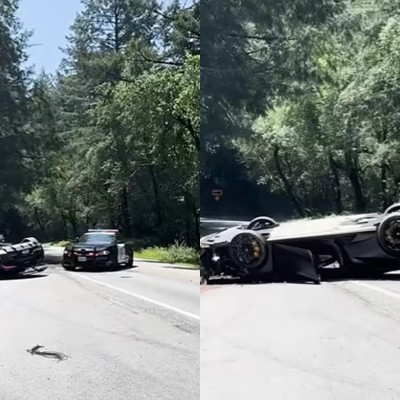 Video: Περιπολικό σπρώχνει Lamborghini 400.000 ευρώ που τούμπαρε στον δρόμο