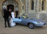 Harry and Meghan in electric Jaguar E-Type